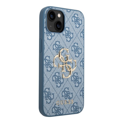 Чехол Guess 4G Big metal logo Hard для iPhone 14, голубой
