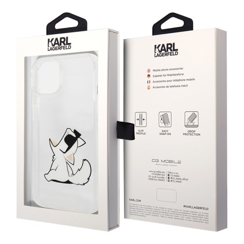 Чехол Karl Lagerfeld Choupette Fun Hard для iPhone 14 Plus, прозрачный