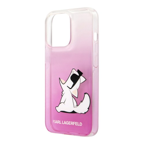Чехол Karl Lagerfeld Choupette Fun Hard Gradient для iPhone 14 Pro Max, розовый