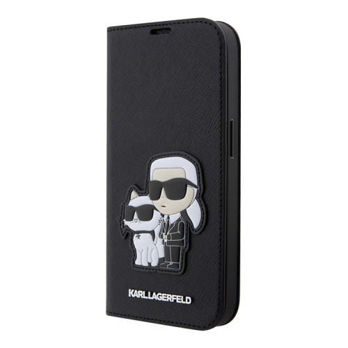 Чехол Lagerfeld PU Saffiano NFT Karl & Choupette Booktype для iPhone 13 Pro Max, черный
