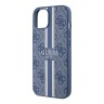 Чехол Guess PU 4G Stripes Hard для iPhone 13, голубой (MagSafe)