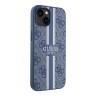 Чехол Guess PU 4G Stripes Hard для iPhone 13, голубой (MagSafe)