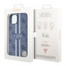 Чехол Guess PU 4G Stripes Hard для iPhone 13, голубой (MagSafe)