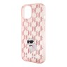 Lagerfeld для iPhone 15 чехол PC/TPU Monogram NFT Choupette Hard Pink