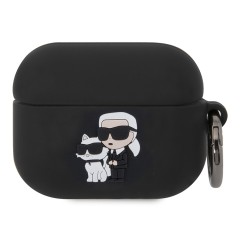 Karl Lagerfeld для Airpods Pro чехол Silicone case with ring NFT Karl &amp; Choupette Black