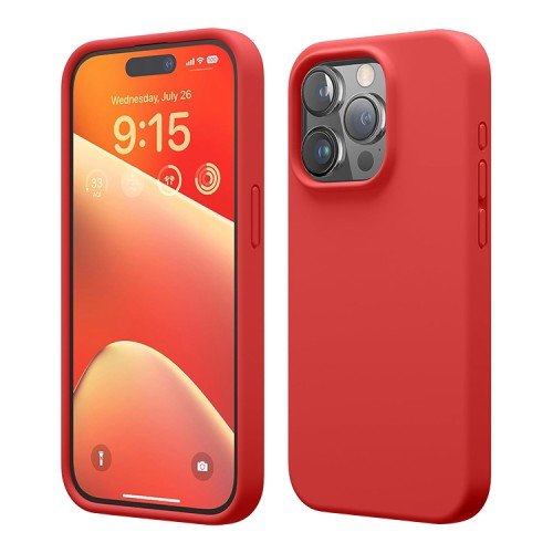 Elago для iPhone 15 Pro чехол Soft silicone (Liquid) Red