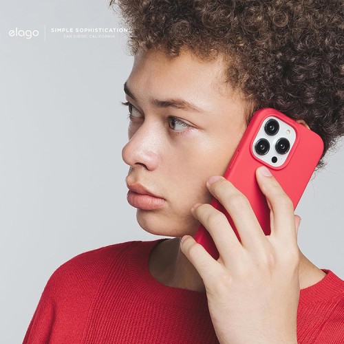 Elago для iPhone 15 Pro чехол Soft silicone (Liquid) Red