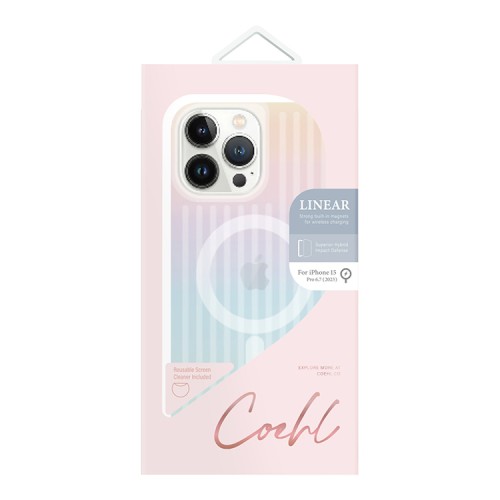 Uniq для iPhone 15 Pro Max чехол COEHL Linear Iridescent (MagSafe)