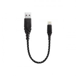 Кабель EnergEA NyloGlitz USB-A/Lightning MFI (0.18 м), черный