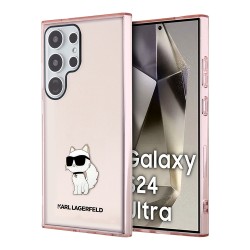 Karl Lagerfeld для Galaxy S24 Ultra чехол PC/TPU NFT Choupette Hard Translucent Pink
