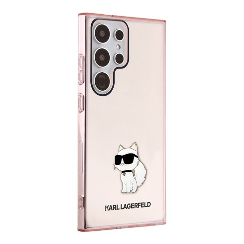Karl Lagerfeld для Galaxy S24 Ultra чехол PC/TPU NFT Choupette Hard Translucent Pink