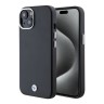 BMW для iPhone 15 чехол PU Full Wrapped Metal logo Hard Black (MagSafe)