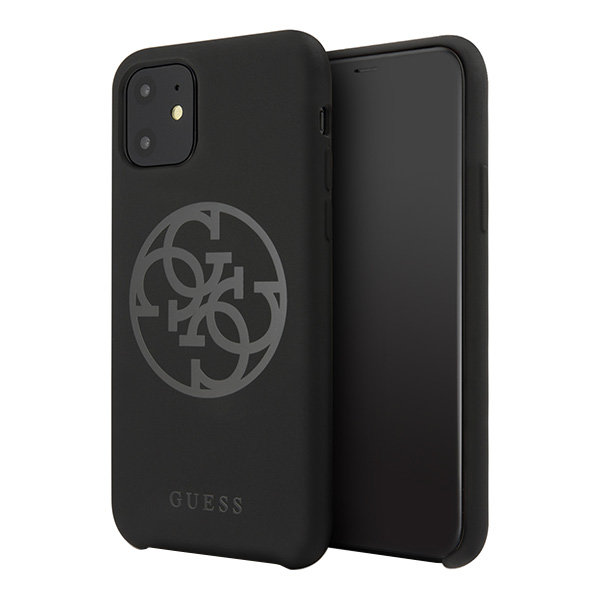 Чехол Guess Silicone collection 4G logo для iPhone 11, черный