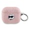 Karl Lagerfeld для Airpods 3 чехол PU Saffiano Monogram with ring NFT Metal Head Choupette Pink