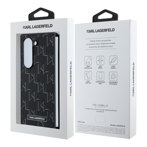 Karl Lagerfeld для Galaxy Z Fold 6 чехол PU-кожа Monogram Black