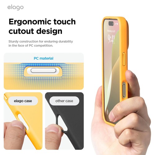 Elago для iPhone 16 Pro чехол Soft silicone (Liquid) Sunshine (MagSafe)
