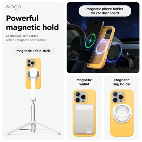Elago для iPhone 16 Pro чехол Soft silicone (Liquid) Sunshine (MagSafe)
