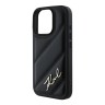 Karl Lagerfeld для iPhone 16 Pro чехол PU Quilted Signature metal logo Hard Black
