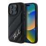 Karl Lagerfeld для iPhone 16 Pro чехол PU Quilted Signature metal logo Hard Black