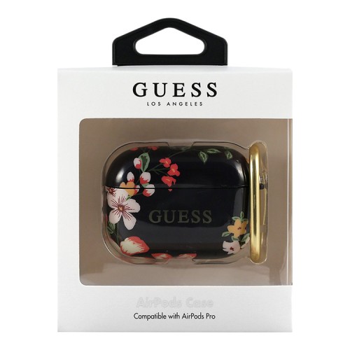 Чехол Guess TPU с кольцом для Airpods Pro, Flower N.4 черный
