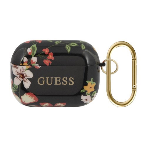 Чехол Guess TPU с кольцом для Airpods Pro, Flower N.4 черный