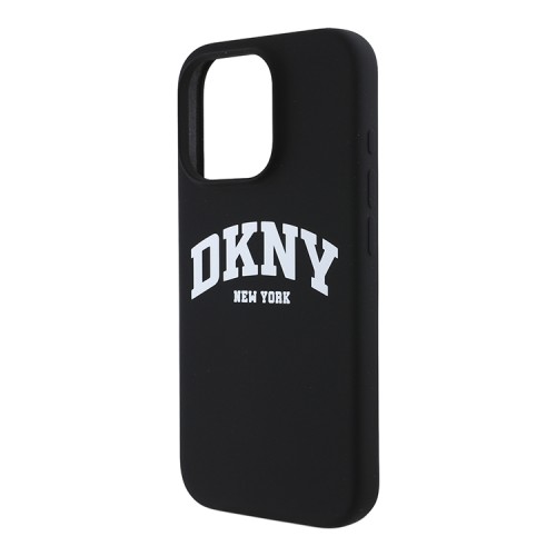 DKNY для iPhone 16 Pro чехол Liquid Silicone Arch Logo Hard Black/White (MagSafe)