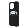 DKNY для iPhone 16 Pro чехол Liquid Silicone Arch Logo Hard Black/White (MagSafe)