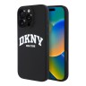 DKNY для iPhone 16 Pro чехол Liquid Silicone Arch Logo Hard Black/White (MagSafe)