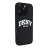 DKNY для iPhone 16 Pro чехол Liquid Silicone Arch Logo Hard Black/White (MagSafe)