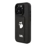 Karl Lagerfeld для iPhone 16 Pro чехол GripStand PU Saffiano NFT Choupette metal Hard Black