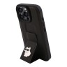 Karl Lagerfeld для iPhone 16 Pro чехол GripStand PU Saffiano NFT Choupette metal Hard Black