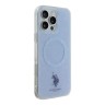 U.S. Polo для iPhone 16 Pro Max чехол PC/TPU Double Horse logo and Ring Hard Blue (MagSafe)