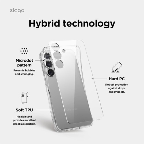 Elago для Galaxy S25+ чехол HYBRID (pc/tpu) Clear