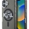 Karl Lagerfeld для iPhone 16 чехол PC/TPU Sketch Karl&Choupette Glitter Black (MagSafe)