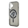 Karl Lagerfeld для iPhone 16 чехол PC/TPU Sketch Karl&Choupette Glitter Black (MagSafe)