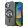 Karl Lagerfeld для iPhone 16 чехол PC/TPU Sketch Karl&Choupette Glitter Black (MagSafe)