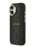 Guess для iPhone 17 чехол PU 4G Stripe Classic metal logo Gold camera Hard Black (MagSafe)