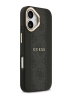 Guess для iPhone 17 чехол PU 4G Stripe Classic metal logo Gold camera Hard Black (MagSafe)