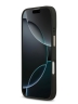 Guess для iPhone 17 чехол PU 4G Stripe Classic metal logo Gold camera Hard Black (MagSafe)