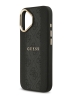 Guess для iPhone 17 чехол PU 4G Stripe Classic metal logo Gold camera Hard Black (MagSafe)