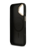 Guess для iPhone 17 чехол PU 4G Stripe Classic metal logo Gold camera Hard Black (MagSafe)