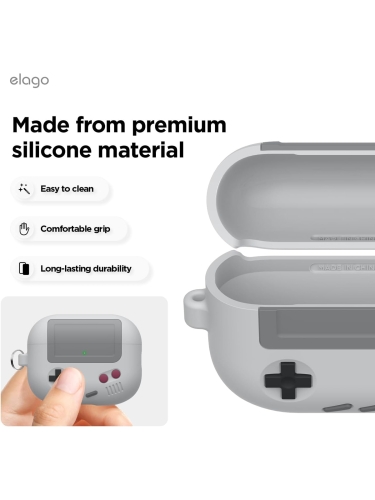 Elago для AirPods Pro 3 чехол Unique AW5 Game console Hang case Light Grey