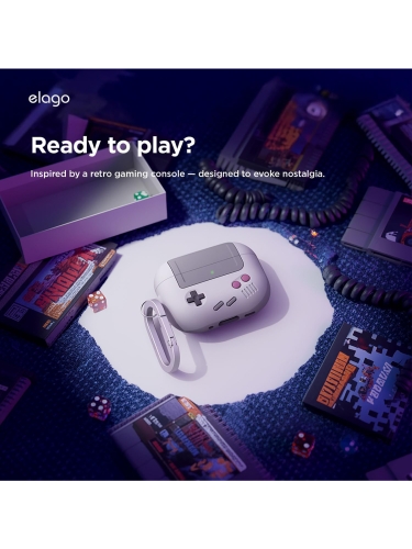 Elago для AirPods Pro 3 чехол Unique AW5 Game console Hang case Light Grey