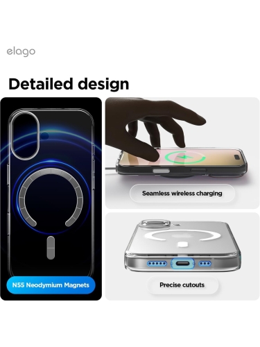 Elago для iPhone 17 чехол Magnetic HYBRID Clear (MagSafe)