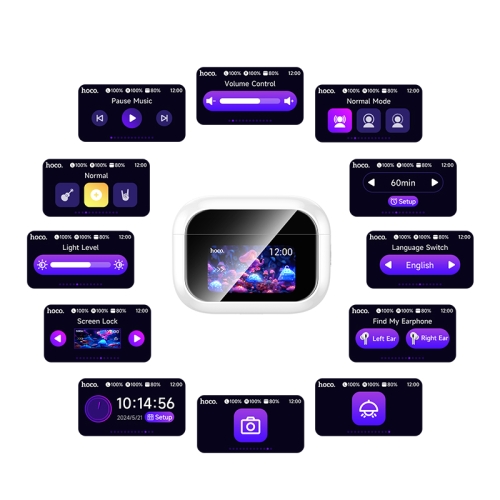 HOCO наушники TWS EW79 Bright true wireless ANC touch screen White