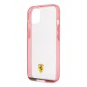 Чехол Ferrari Italia stripe Hard Transparent для iPhone 13, красная рамка