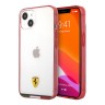 Чехол Ferrari Italia stripe Hard Transparent для iPhone 13, красная рамка