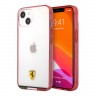 Чехол Ferrari Italia stripe Hard Transparent для iPhone 13, красная рамка