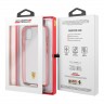 Чехол Ferrari Italia stripe Hard Transparent для iPhone 13, красная рамка