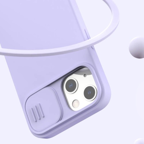 Чехол Nillkin CamShield Silky Magnetic Silicone для iPhone 13, фиолетовый